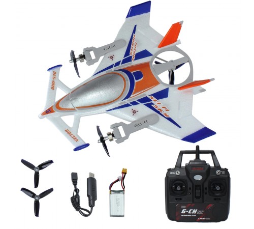 Радиоуправляемый самолет дрон SCI Fi Sky VTOL 3D6G 8ch - QIDI-570-BLUE Радиоуправляемый самолет дрон SCI Fi Sky VTOL 3D6G 8ch - QIDI-570-BLUE