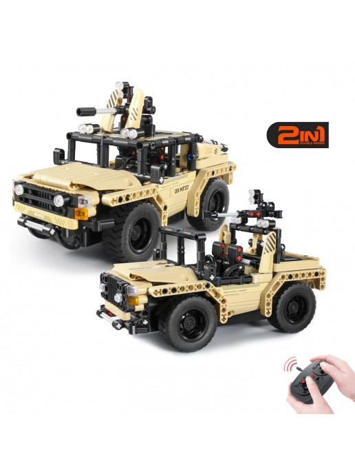 Конструктор военный джип QiHui 370 деталей (2в1, пульт) - QH8022