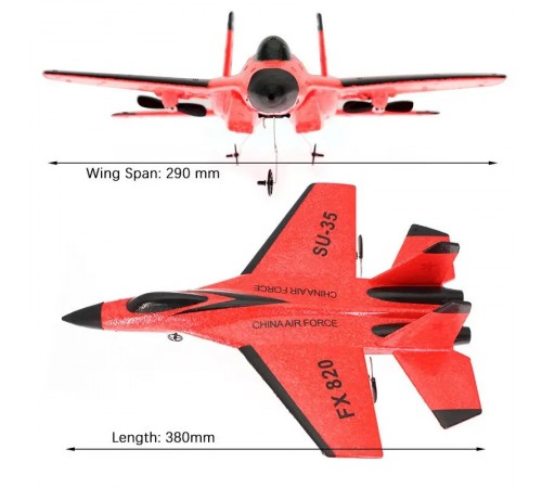 Радиоуправляемый самолет SU-35 для начинающих 2.4G - FX820-RED Радиоуправляемый самолет SU-35 для начинающих 2.4G - FX820-RED
