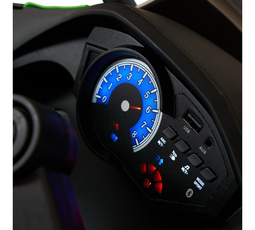 Детский электромотоцикл Kawasaki Ninja (12V, EVA, спидометр, ручка газа) - DLS07-GREEN