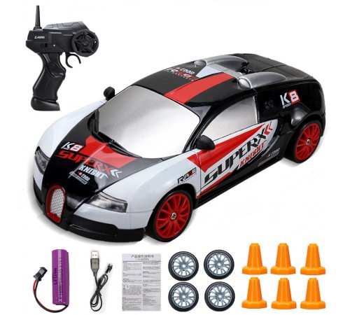 Радиоуправляемая машина для дрифта Bugatti Veyron (19 см, 15 км/ч, сменные колеса, фишки) - SC24A10 Радиоуправляемая машина для дрифта Bugatti Veyron (19 см, 15 км/ч, сменные колеса, фишки) - SC24A10
