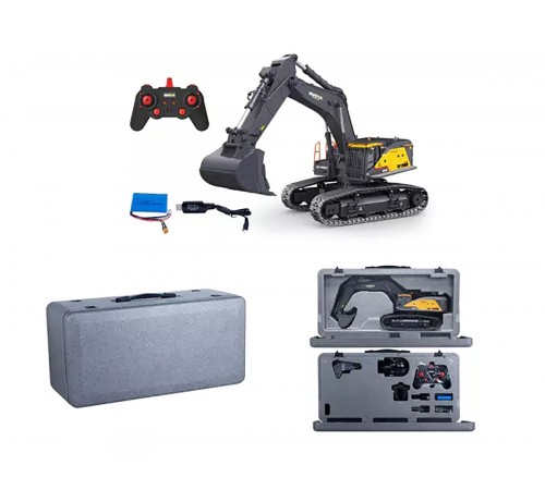 Радиоуправляемый экскаватор серый HUI NA TOYS масштаб 1:14 2.4G - HN1594-GREY