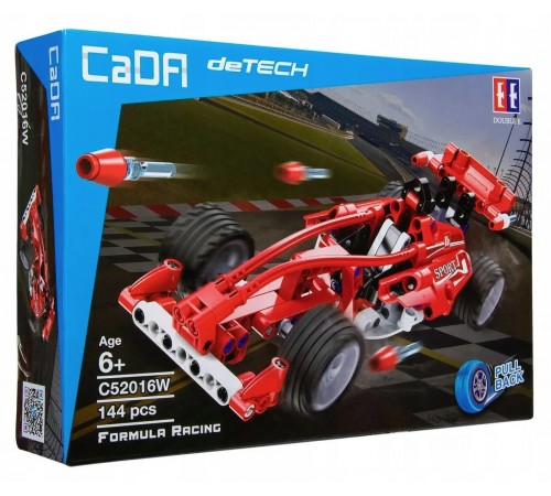 Конструктор CADA deTech гоночный автомобиль F1, инерционный, 144 детали - C52016W Конструктор CADA deTech гоночный автомобиль F1, инерционный, 144 детали - C52016W