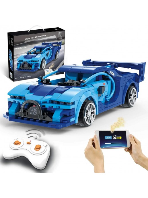 Радиоуправляемый конструктор CADA спортивный автомобиль Blue Race Car, 325 деталей - C51073W