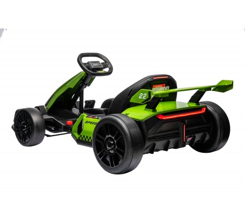 Детский электромобиль дрифт картинг (зеленый, 12 км/ч, 24V) - AHL007-GREEN