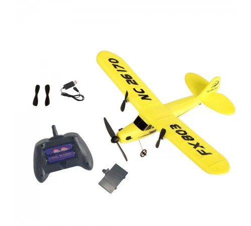 Радиоуправляемый самолет Piper Cub J3 для начинающих 2.4G - FX803-YELLOW