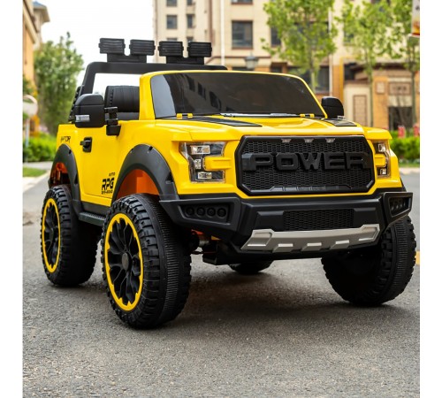 Электромобиль FORD RAPTOR 12V (полный привод, EVA) - XHD-F150-YELLOW