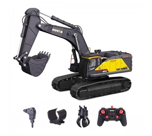 Радиоуправляемый экскаватор серый HUI NA TOYS масштаб 1:14 2.4G - HN1594-GREY