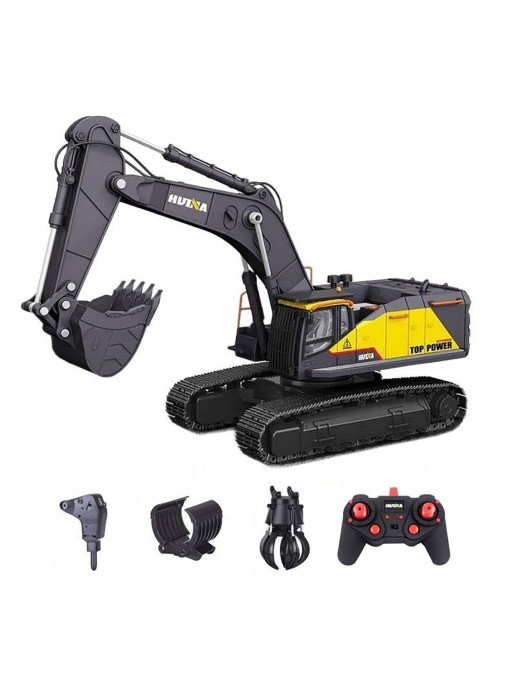 Радиоуправляемый экскаватор серый HUI NA TOYS масштаб 1:14 2.4G - HN1594-GREY