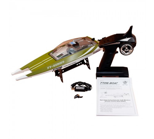 Радиоуправляемый катер Feilun FT016 Racing Boat Green RTR 2.4G - FT016 Радиоуправляемый катер Feilun FT016 Racing Boat Green RTR 2.4G - FT016