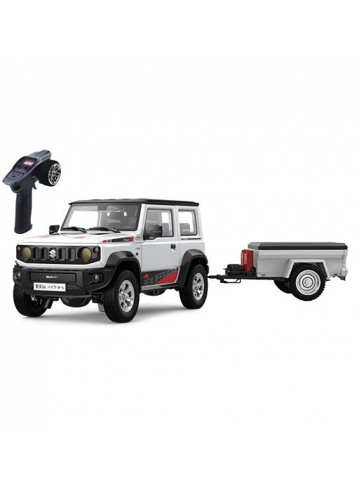 Радиоуправляемый внедрожник Suzuki Jimny PRO с прицепом (свет, выхлоп, Li-Po 5C) - HG4-53PRO-54-W