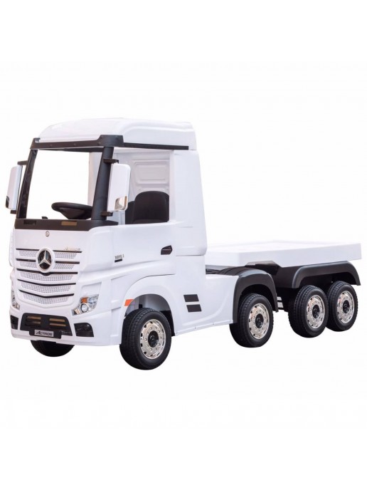 Детский электромобиль фура Mercedes-Benz Actros 4WD 12V с прицепом - HL358-LUX-WHITE-TRAILER