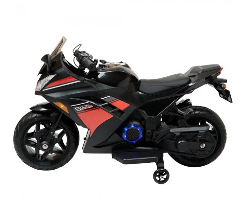 Детский электромотоцикл Kawasaki Ninja (12V, EVA, спидометр, ручка газа) - DLS07-BLACK