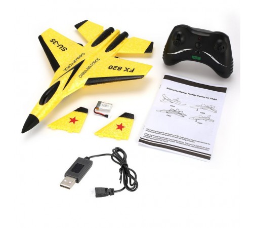 Радиоуправляемый самолет SU-35 для начинающих 2.4G - FX820-YELLOW Радиоуправляемый самолет SU-35 для начинающих 2.4G - FX820-YELLOW