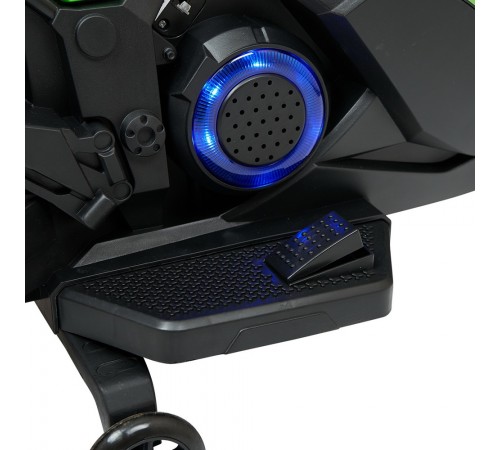 Детский электромотоцикл Kawasaki Ninja (12V, спидометр, ручка газа) - DLS07-BLACK-PLASTIC