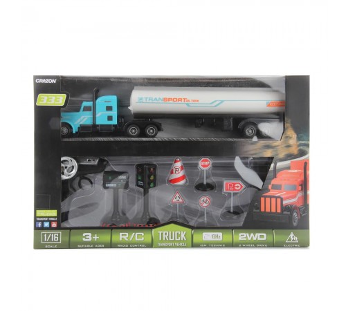 Радиоуправляемый грузовик цистерна и набор дорожных знаков (2WD, акб, 1:16) - GM1935
