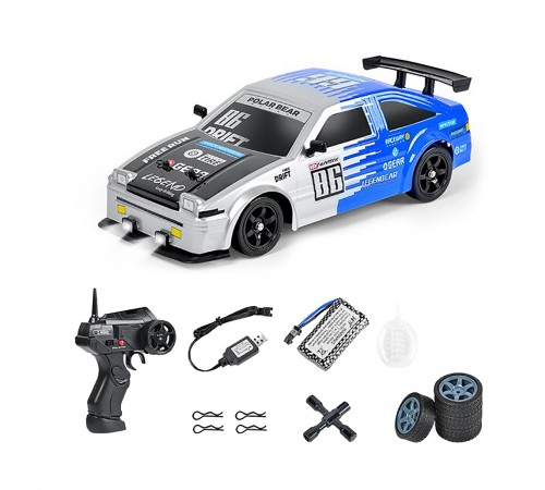 Радиоуправляемая машина для дрифта HB Toyota AE86 (4WD, свет, пар, акб, 1:16) - SC16A07-1 Радиоуправляемая машина для дрифта HB Toyota AE86 (4WD, свет, пар, акб, 1:16) - SC16A07-1