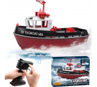 Радиоуправляемый буксир Tugboat черный 2.4G 1:72 - HL-3800-B