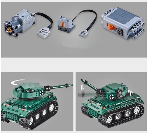 Конструктор Double E Cada Technics, Танк Tiger 1, 313 деталей, пульт управления - C51018W Конструктор Double E Cada Technics, Танк Tiger 1, 313 деталей, пульт управления - C51018W