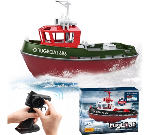 Радиоуправляемый буксир Tugboat зеленый 2.4G 1:72 - HL-3800-G Радиоуправляемый буксир Tugboat зеленый 2.4G 1:72 - HL-3800-G