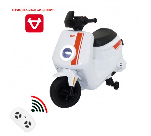 Детский электромотоцикл скутер с пультом управления NIU MQi+ Sport 12V - AHL012-WHITE Детский электромотоцикл скутер с пультом управления NIU MQi+ Sport 12V - AHL012-WHITE