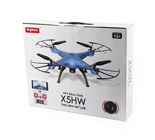 Радиоуправляемый синий квадрокоптер Syma X5HW с барометром Wi-Fi FPV - X5HW-B Радиоуправляемый синий квадрокоптер Syma X5HW с барометром Wi-Fi FPV - X5HW-B