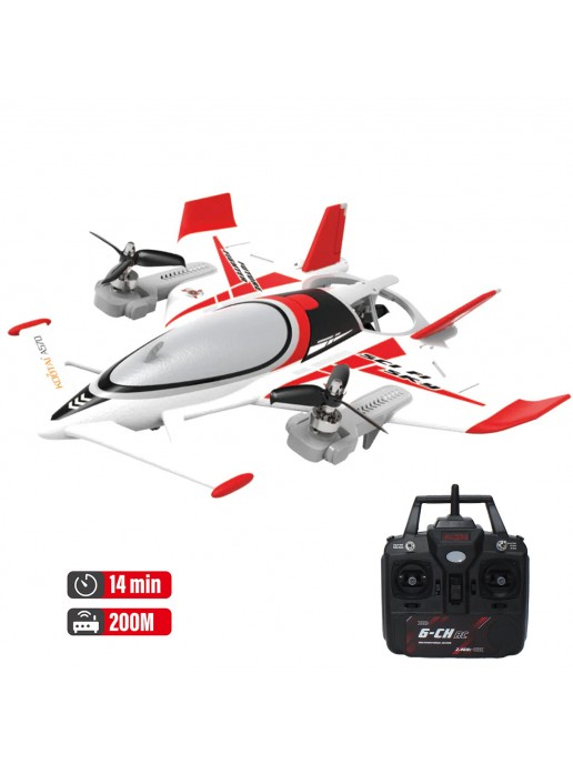 Радиоуправляемый самолет дрон SCI Fi Sky VTOL 3D6G 8ch - QIDI-570-RED