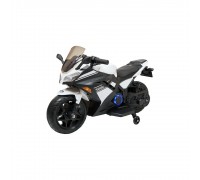 Детский электромотоцикл Kawasaki Ninja (12V, EVA, спидометр, ручка газа) - DLS07-WHITE