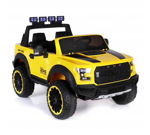 Электромобиль FORD RAPTOR 12V (полный привод, EVA) - XHD-F150-YELLOW