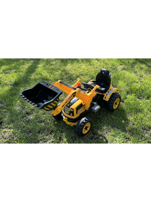 Детский электромобиль трактор с механическим ковшом - JS328A-Yellow
