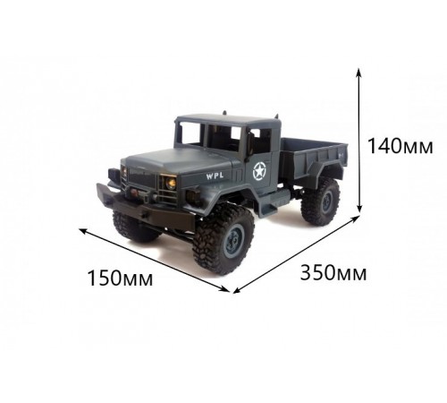 Радиоуправляемая машина WPL военный грузовик масштаб 1:16 + акб 2.4G - B-14-GR
