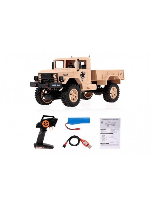 Внедорожник 1/12 4WD электро - Army Truck (2.4 гГц) - WLT-124301-brown