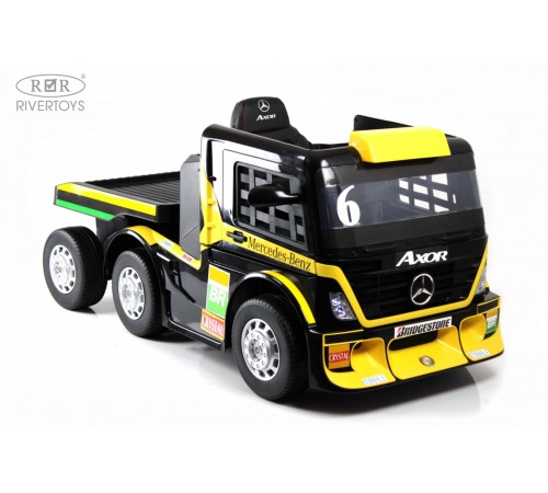 Детский электромобиль Mercedes-Benz Axor с прицепом (H777HH) желтый Детский электромобиль Mercedes-Benz Axor с прицепом (H777HH) желтый