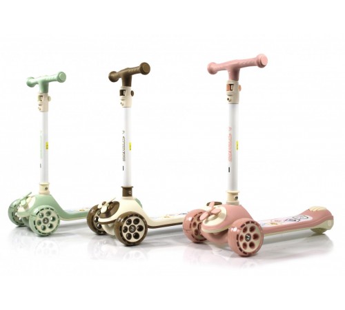 Детский самокат HB-8001 - 6 шт в упаковке (розовый - 2, коричневый - 2, зеленый - 2)