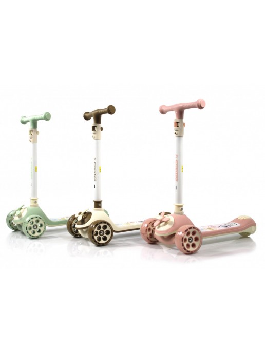 Детский самокат HB-8001 - 6 шт в упаковке (розовый - 2, коричневый - 2, зеленый - 2)