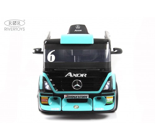 Детский электромобиль Mercedes-Benz Axor с прицепом (H777HH) голубой