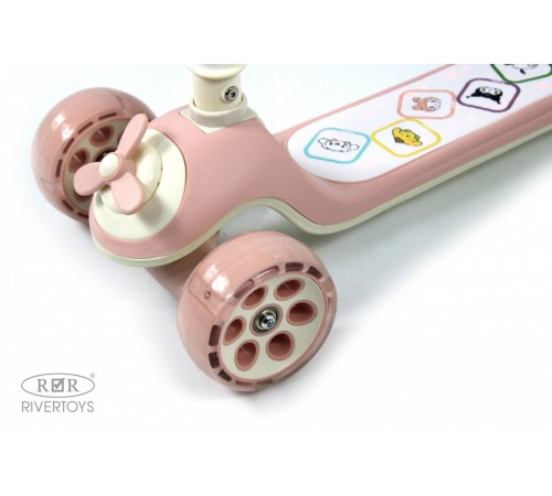 Детский самокат HB-8001 - 6 шт в упаковке (розовый - 2, коричневый - 2, зеленый - 2)