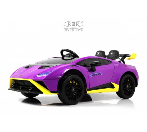 Детский электромобиль Lamborghini Huracán STO (E888EE) желто-фиолетовый Детский электромобиль Lamborghini Huracán STO (E888EE) желто-фиолетовый