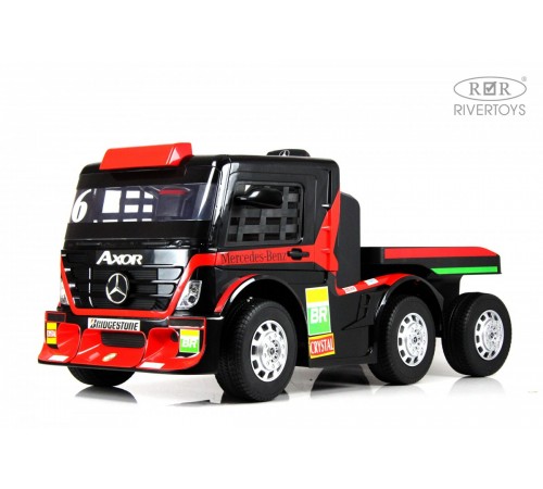 Детский электромобиль Mercedes-Benz Axor с прицепом (H777HH) красный