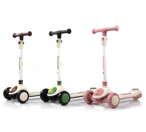 Детский самокат HB-8002 - 6 шт в упаковке (розовый - 2, коричневый - 2, зеленый - 2)