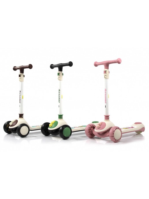 Детский самокат HB-8002 - 6 шт в упаковке (розовый - 2, коричневый - 2, зеленый - 2)