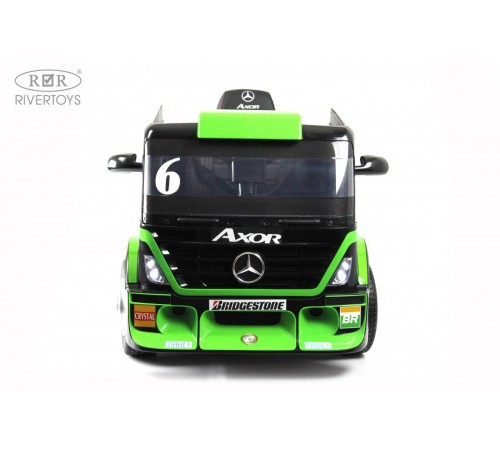 Детский электромобиль Mercedes-Benz Axor с прицепом (H777HH) зеленый
