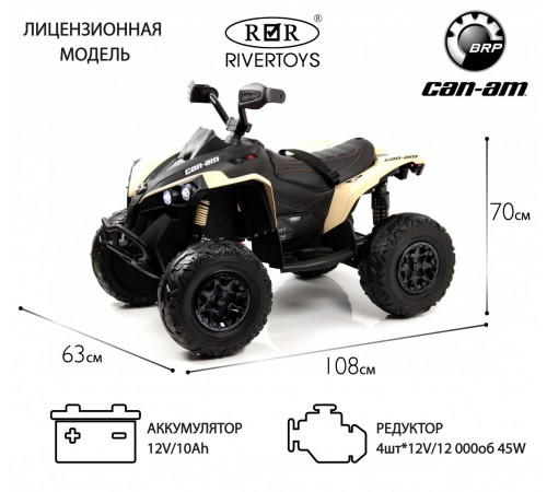 Детский электроквадроцикл BRP Can-Am Renegade (Y333YY) хаки Детский электроквадроцикл BRP Can-Am Renegade (Y333YY) хаки