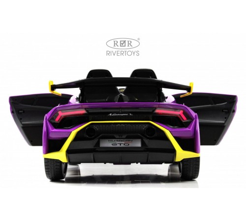 Детский электромобиль Lamborghini Huracán STO (E888EE) желто-фиолетовый Детский электромобиль Lamborghini Huracán STO (E888EE) желто-фиолетовый