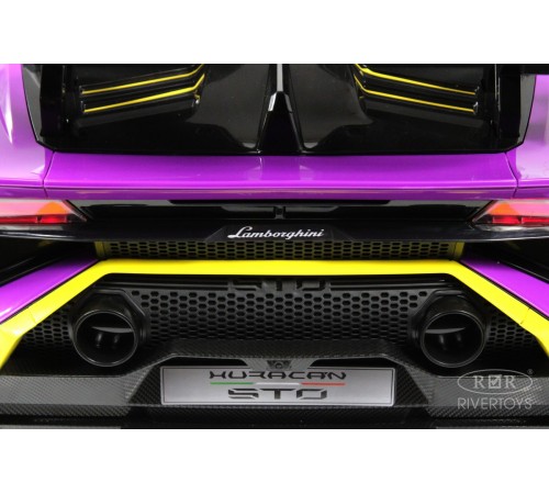 Детский электромобиль Lamborghini Huracán STO (E888EE) желто-фиолетовый Детский электромобиль Lamborghini Huracán STO (E888EE) желто-фиолетовый