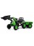 Детский электромобиль трактор-погрузчик с прицепом HL395 зеленый