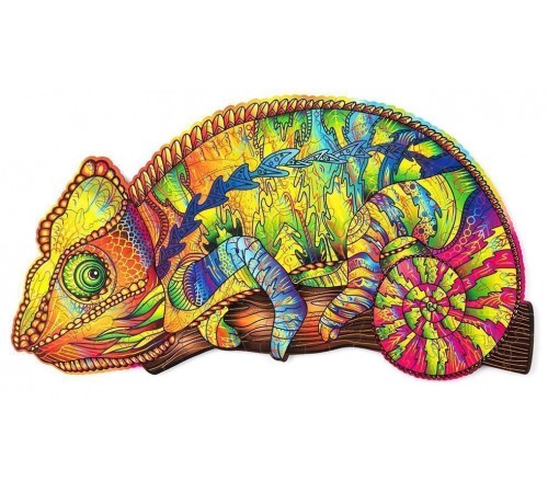 Деревянный пазл Wood Trick Красочный Хамелеон (34x30 см)