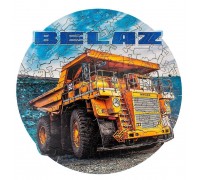 Деревянный пазл, фигурный для детей и взрослых EWA Автомобиль BELAZ 7513  28x28 см