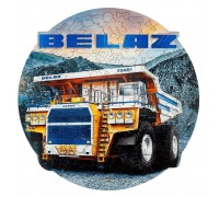 Деревянный пазл, фигурный для детей и взрослых EWA Автомобиль BELAZ 75601  28x28 см