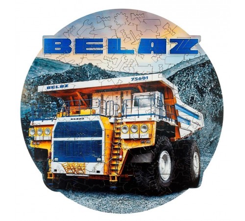 Деревянный пазл, фигурный для детей и взрослых EWA Автомобиль BELAZ 75601  28x28 см